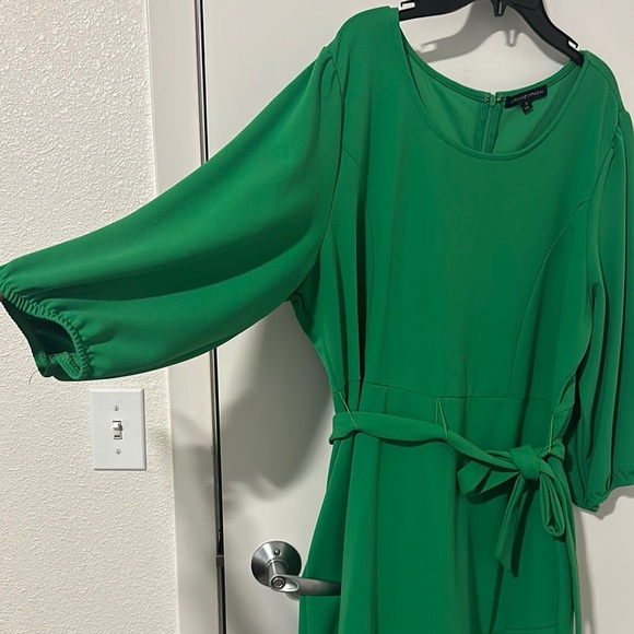 Adrienne Vittadini Green Long Sleeve Wrap Dress with Tie Front - Picture 2 of 8